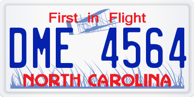 NC license plate DME4564