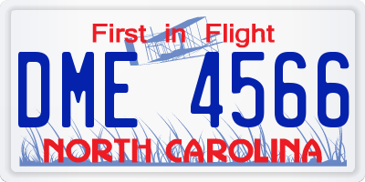 NC license plate DME4566