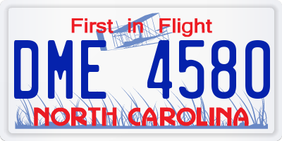 NC license plate DME4580