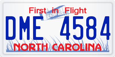 NC license plate DME4584