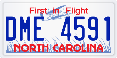 NC license plate DME4591