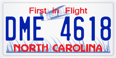 NC license plate DME4618