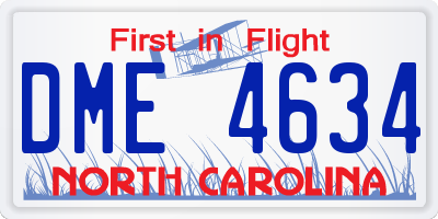 NC license plate DME4634