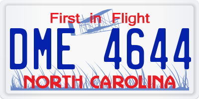 NC license plate DME4644