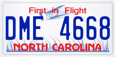 NC license plate DME4668