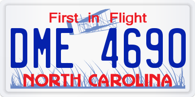NC license plate DME4690