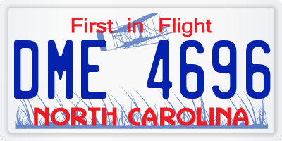 NC license plate DME4696