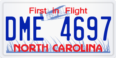 NC license plate DME4697