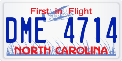 NC license plate DME4714