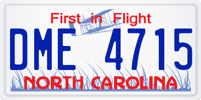 NC license plate DME4715
