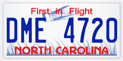 NC license plate DME4720