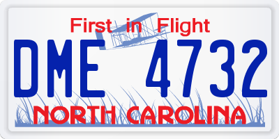 NC license plate DME4732