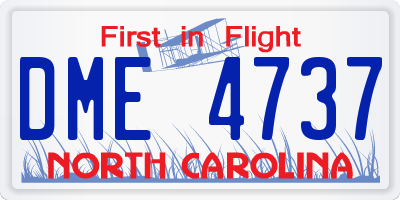 NC license plate DME4737