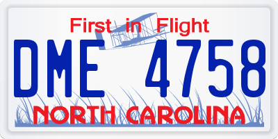 NC license plate DME4758