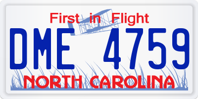NC license plate DME4759