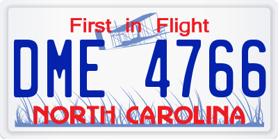 NC license plate DME4766