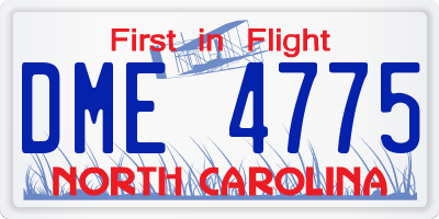 NC license plate DME4775