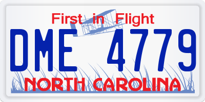NC license plate DME4779