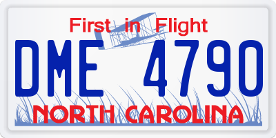 NC license plate DME4790