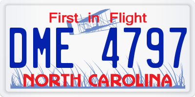 NC license plate DME4797