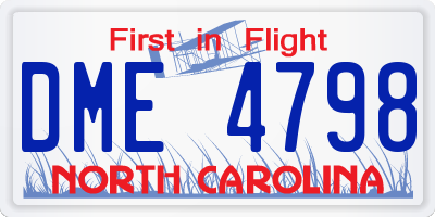 NC license plate DME4798