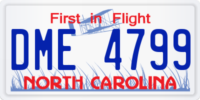 NC license plate DME4799