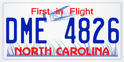 NC license plate DME4826