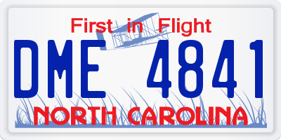 NC license plate DME4841