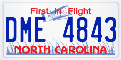 NC license plate DME4843