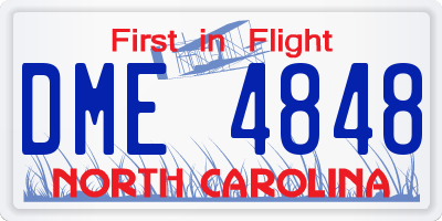 NC license plate DME4848