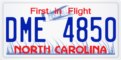 NC license plate DME4850