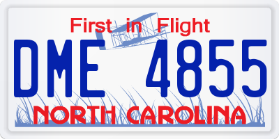 NC license plate DME4855