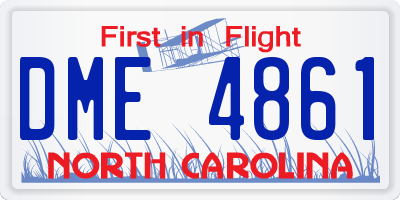 NC license plate DME4861