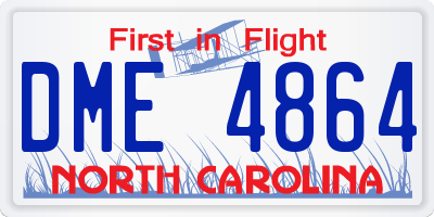 NC license plate DME4864