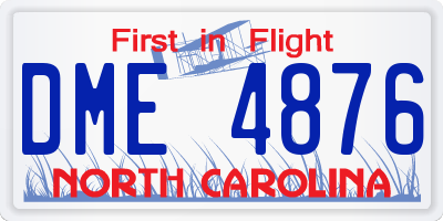 NC license plate DME4876