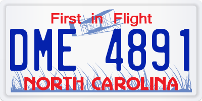 NC license plate DME4891