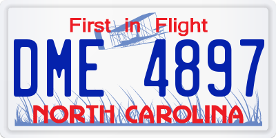 NC license plate DME4897