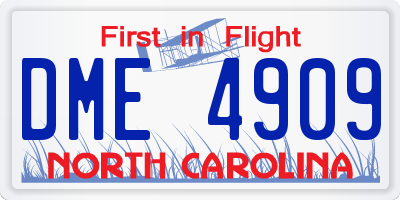 NC license plate DME4909