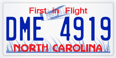 NC license plate DME4919