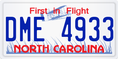 NC license plate DME4933