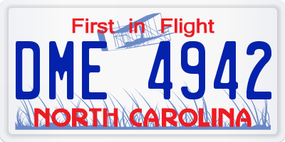 NC license plate DME4942