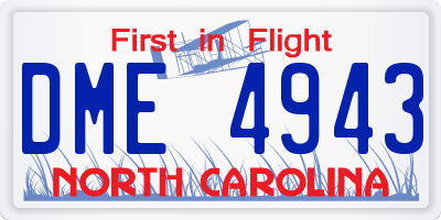 NC license plate DME4943