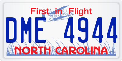 NC license plate DME4944