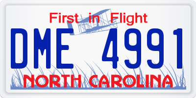 NC license plate DME4991