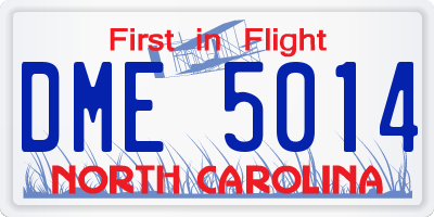 NC license plate DME5014