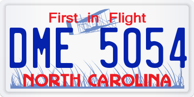 NC license plate DME5054
