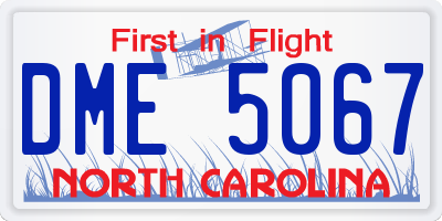 NC license plate DME5067