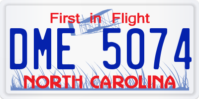 NC license plate DME5074