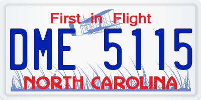 NC license plate DME5115