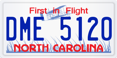 NC license plate DME5120